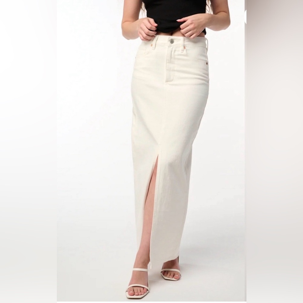 NWT Blank NYC Denim Ecru Cream Maxi Denim Skirt size 27